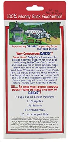 Front Porch Pets Sam's Yams Daily's Strawberry Banana Recipe Sweet Potato Dog Treats, Healthy Dog Snacks for All Breed Sizes, 7 Ounce