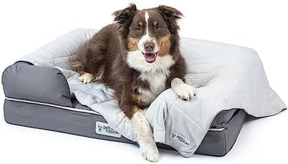PetFusion Premium Cat and Dog Cooling Blanket. Lightweight Pet Blanket | Machine Washable | Multiple Sizes: for Pets Small to Extra-Large | Multiple Colors: Grey and Brown