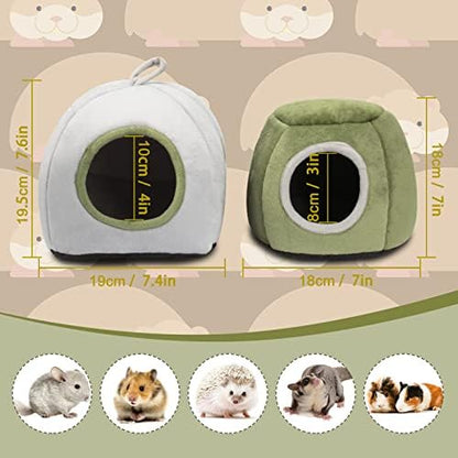 YUEPET Guinea Pig Bed 2 Pack,Warm Guinea Pig House, Stump & Yurt