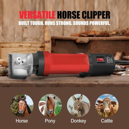 TAKEKIT Horse Clippers, 600W Professional Heavy Duty Horse Body Clippers, 6-Speeds Large Livestock Clippers for Body Clipping Horse Equine Cattle and Thick Coat Animals