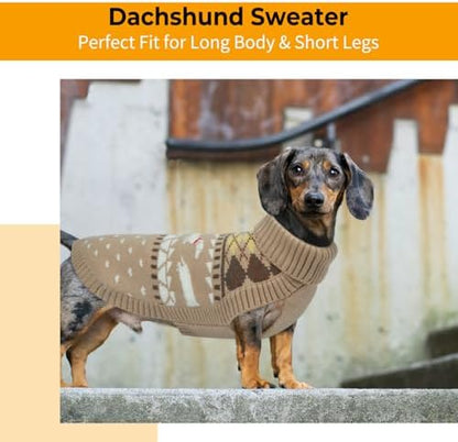 Lelepet Dachshund Sweater Turtleneck Dog Sweaters for Small Dogs (XS-XL)