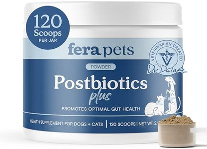 Fera Pets Postbiotics Plus Prebiotics for Dogs & Cats, 120 Scoops