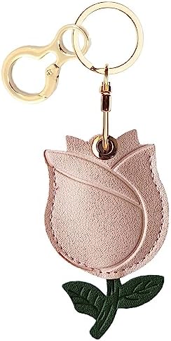 BORKUANA PU Leather Keychain Holder Protective Case Compatible with AirTag