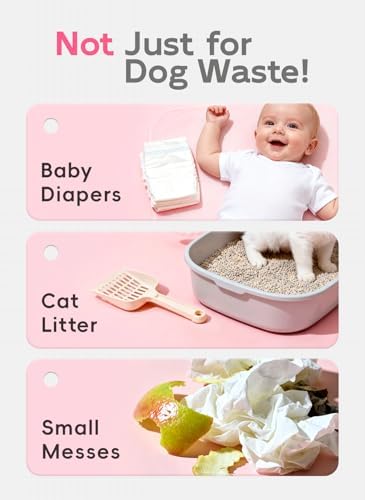 Dog Poop Bags Refill Rolls, 320 Bags, Pink