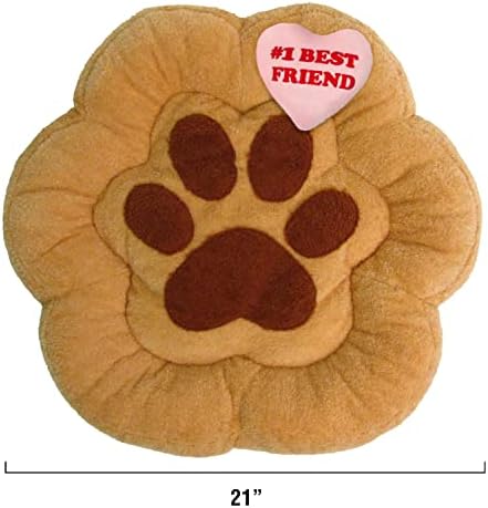 TONBO Soft Plush Small Cute and Cozy Nature Dog Cat Bed, Washer and Dryer Friendly (Paw)