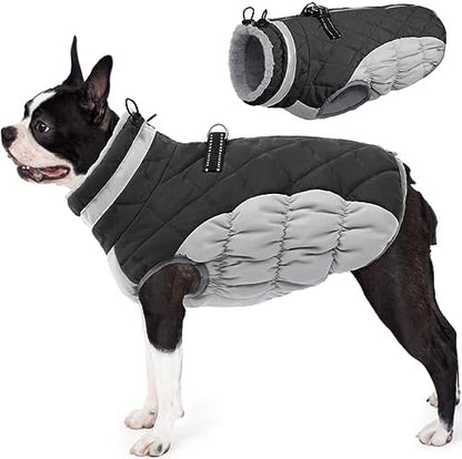 AOFITEE Dog Coats for Medium Dogs Waterproof Dog Winter Jacket with Harness