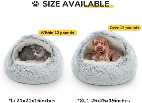 CATISM Cat Bed, Plush Hooded Cat Beds for Indoor Cats