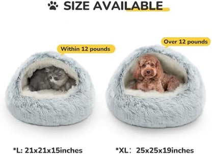 CATISM Cat Bed, Plush Hooded Cat Beds for Indoor Cats