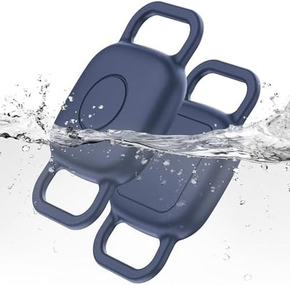 Waterproof Dog Collar Holder for Life360 Tile Mate Tracker, 2-Pack Durable Silicone Cover, Anti Lost for Life 360 Tile Tracker Case for Cat & pet Collars, Easy Installation, Lightweight, Navy Blue