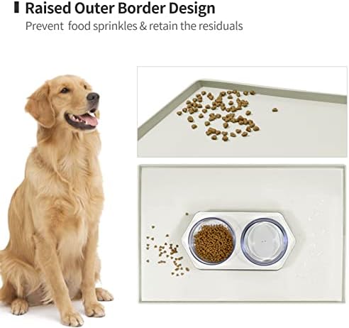Silicone Dog Food Mat Waterproof Pet Feeding Tray for Large Dogs