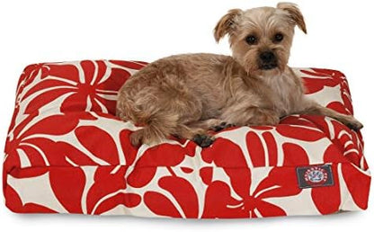 Majestic Pet Rectangular Dog Bed, Small, 27x20x4 in, Washable, Red