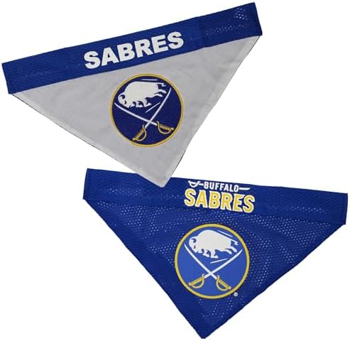 NHL Buffalo Sabres Bandana for Dogs & Cats, Small/Medium. - Cute & Stylish Bandana! The Perfect Hockey Fan Scarf Bandana, Great for Birthdays Or Any Party!