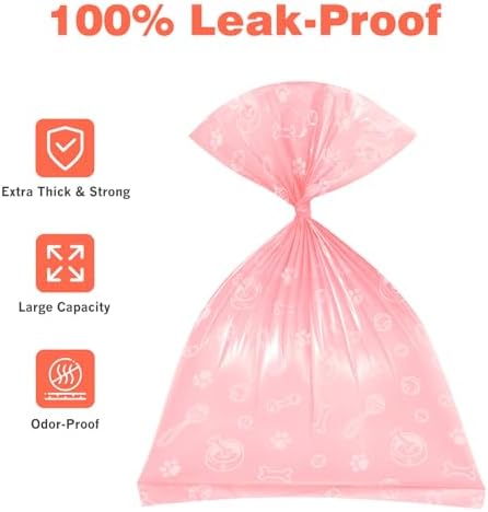 Dog Poop Bags Rolls 240 PCS– Extra Thick Leak Proof 4 Color Mix with Holder