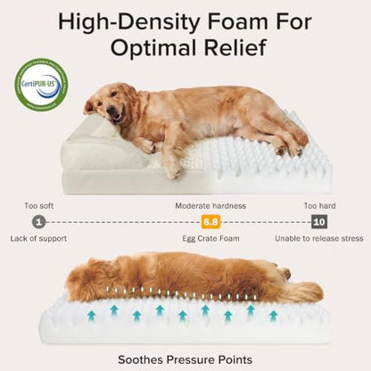 INVENHO Jumbo Orthopedic Dog Bed for Extra Large Dogs, Waterproof, Egg-Crate Foam Dog Couch Bed with Washable Removable Cover, Waterproof Lining and Nonskid Bottom