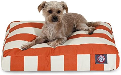 Majestic Pet Rectangular Dog Bed, Small, 27x20x4 in, Washable, Burnt Orange