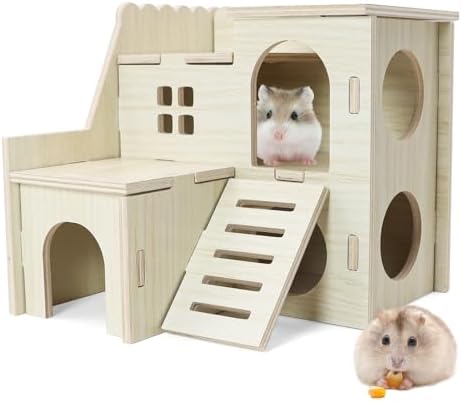 Hamster Hideout Tiny Maze Wood House with Slide (Pygmy Rats Only)