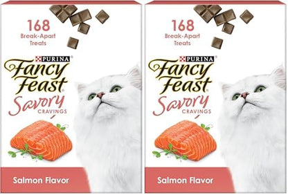 Fancy Feast Purina Limited Ingredient Cat Treats, Savory Cravings Salmon Flavor - 3 oz. Box (Pack of 2)