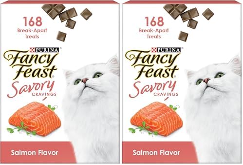 Fancy Feast Purina Limited Ingredient Cat Treats, Savory Cravings Salmon Flavor - 3 oz. Box (Pack of 2)