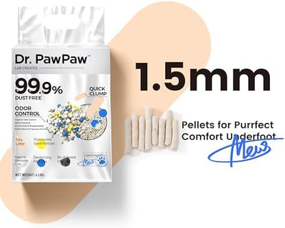 Tofu Cat Litter, Dr. PawPaw Clumping Cat Litter, Honeysuckle Scent 6 lb, Dust-Free Keep Kitty Tidy, Superior Odor Control Keep Step Fresh (Pack of 2)