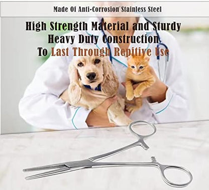 Dog Pet Ear/Nose Hair Puller Grooming Hemostat Locking Forceps Pliers, 5.5" (14cm), Straight
