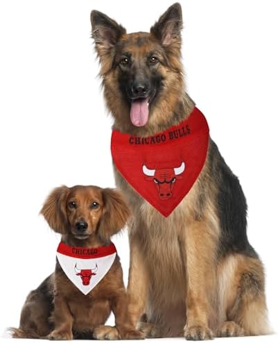Pets First NBA Dog Bandana - Chicago Bulls Reversible Pet Bandana. 2 Sided Home & Away Sports Bandana with a PREMIUM Embroidery TEAM Logo, Small/Medium
