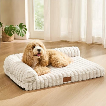 Orthopedic Large Dog Bed Furry Pet Bed, Washable Cover 42''X28''