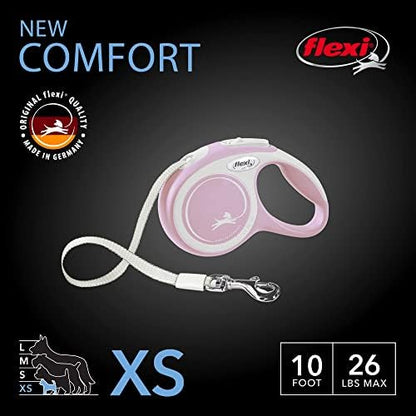 FLEXI® Comfort Tape Retractable Dog Leash, Small, 10 ft - Pink/Rose