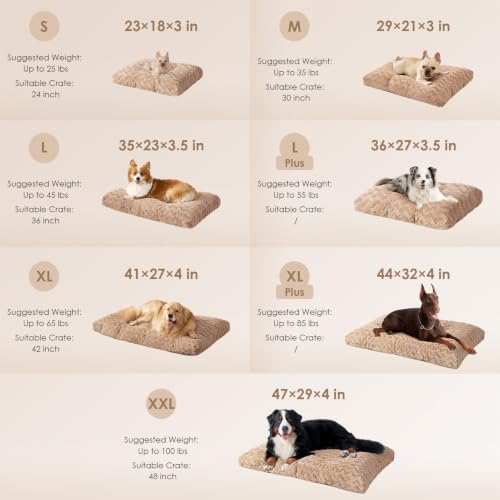 EHEYCIGA Washable XL Dog Beds Large Sized Dog, 41x27 Inch Pet Bed, Camel