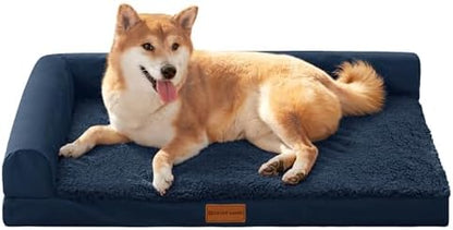 Patas Lague Orthopedic Large Dog Bed Washable Pet Sofa Bed 36X24 Navy Blue