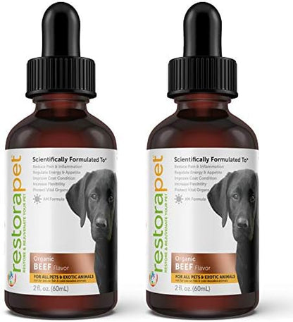 RestoraPet AM Daily Antioxidant Supplement for Dogs & Cats, Beef, 2-Pack
