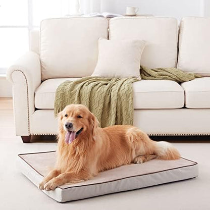 Orthopedic Memory Foam Dog Bed, Cooling Dog Beds for Medium/Large Dogs -Waterproof Pet Bed for Crate with Removable Washable Cover, XL(41inch,90Lbs)