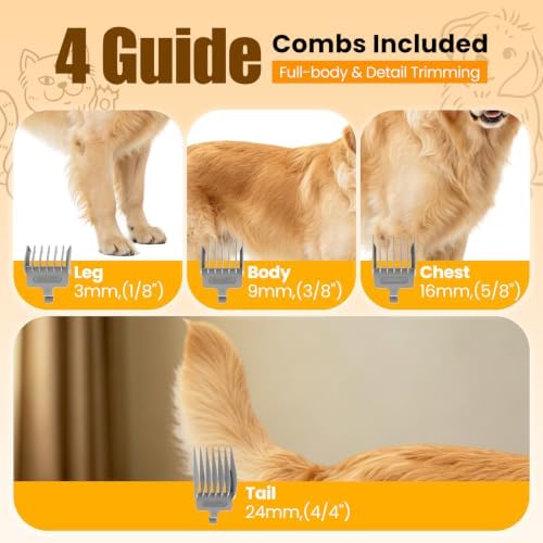 Dog Grooming Kit with Vacuum, 12000Pa Pet Electric Clipper & Nail Grinder