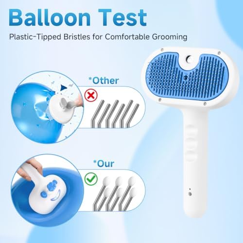 Pet Steam Brush for Dog, cat brushes for indoor cats - 2 Waterless Shampoo