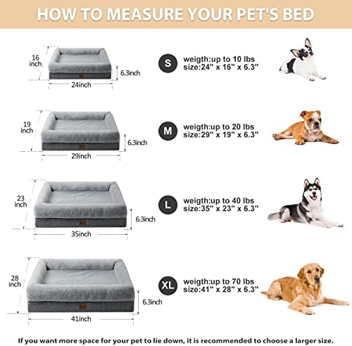 BFPETHOME Dog Beds for Small Dogs, Washable Dog Bed with Sides, Orthopedic Medium Sized Soft Mats with Removable Cover & Waterproof Pet Mat for Pet
