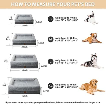 BFPETHOME Dog Beds for Small Dogs, Washable Dog Bed with Sides, Orthopedic Medium Sized Soft Mats with Removable Cover & Waterproof Pet Mat for Pet