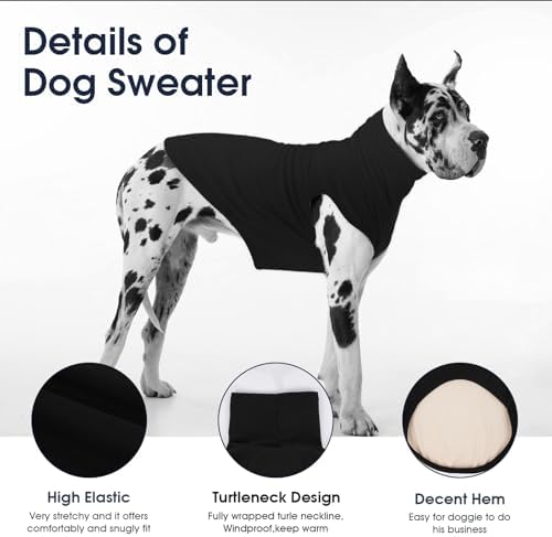IECOii Dog Fleece Vest Sweater - Stretch Warm Pullover with Turtleneck