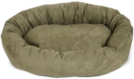 Majestic Pet Suede Calming Dog Bed, 32 Inch Medium, Round, Washable, Sage