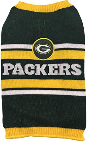 Pets First NFL Green Bay Packers Dog Sweater, Size Small. Warm and Cozy Knit Pet Sweater with NFL Team Logo, Best Puppy Sweater for Large and Small Dogs, Team Color (GBP-4179-SM)