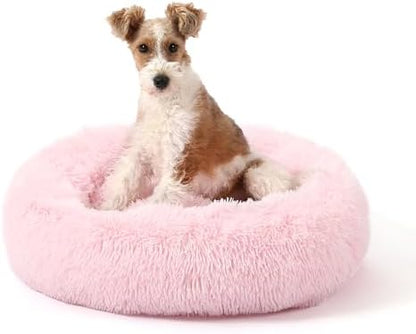 NOYAL Donut Dog Bed for Small Medium Pets, Plush Calming Faux Fur