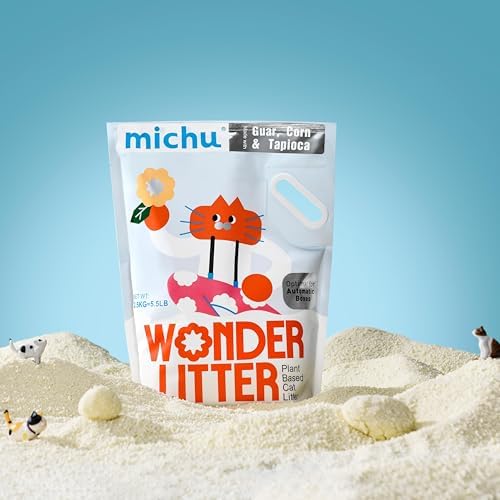 Michu Tofu Cat Litter Natural Clumping Tofu Cat Litter 5.5lb/88oz 5 Scents (Ocean Fresh + Wonder Litter, 2 Pack)