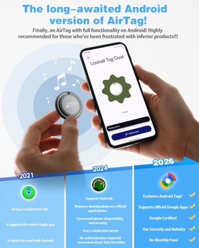 Air Tags for Android,Air Tags-4 Pack Android,2 Year Battery Life,Air Tracker Tags with 4 Case,Google Find Trackers for Google'S Find Hub App,IP65 Waterproof Luggage Tracker for Keys