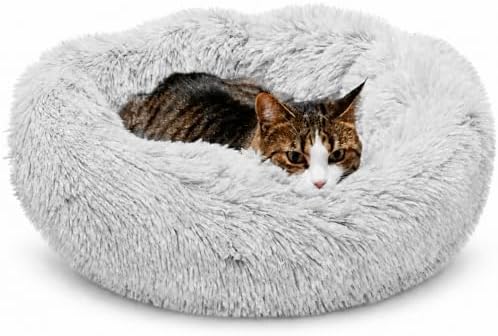 Whiskers & Friends Cat Beds for Indoor Cats & Small Dog, Fluffy Cat Bed
