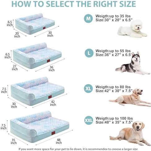 BFPETHOME Orthopedic Washable Dog Bed, Sleeping Couch for Large Senior Dogs