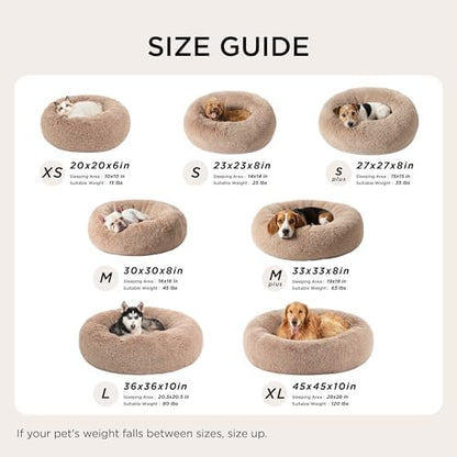 Bedsure Calming Dog Beds Large Sized Dog Donut Washable Pet Bed,36ins Navy