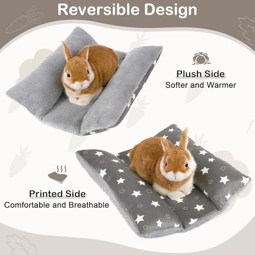 15"x14" Soft Plush Rabbit Bed Washable Cuddle Mat for Small Pets