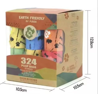 Biodegradable Eco Friendly 15μm thickness Pet Waste lavender scented Poop Bags for Dogs 18 rolls (324 bags)