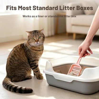 4 Pack Disposable Cat Litter Boxes, Leak-Proof Cardboard Kitty Litter Trays