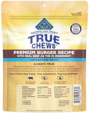 Blue Buffalo True Chews Premium Burger Beef Dog Treats, 10 oz