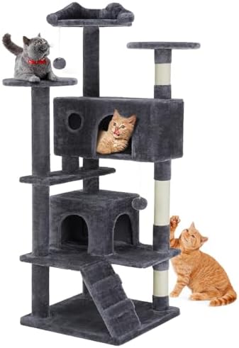 DUMOS 54 Inch Cat Tree Tower with Scratching Posts