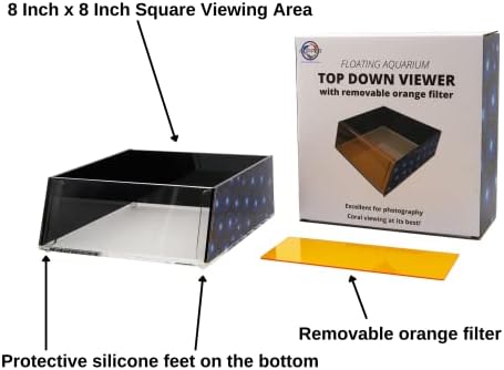 Flipper Ultra Clear Aquarium Top Down Underwater Viewer with Removable Orange Filter for Coral and Fish Observation - Aquarium Filter with Unique Artwork Box - Ideal for Color Coral and Reef Pictures
